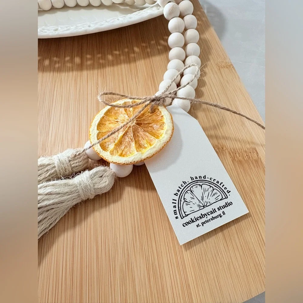 Handmade Wood Bead Garland | 58” Boho Farmhouse Tassel Decor | Gift Ready - Picture 15 of 16